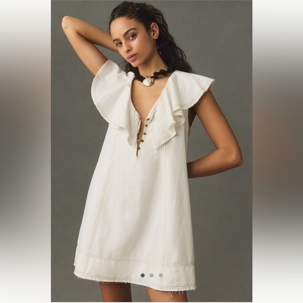 Anthropologie White Mini Dress